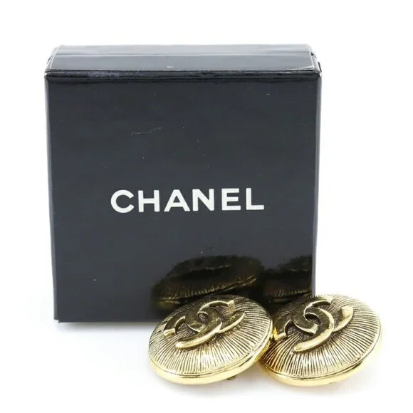 CHANEL Gold Logo Earrings - Picture 8 of 8